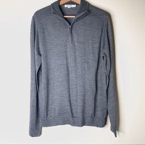 CALVIN KLEIN Gray Quarter Zip Sweater